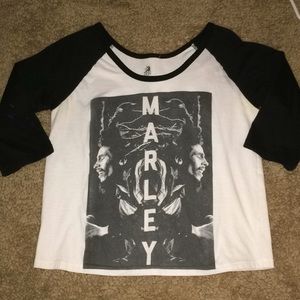 Bob Marley Crop Top Faded Material
